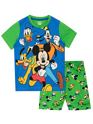 Disney Pijamas de Manga Corta para niños Mickey Mouse Verde 6-7 Años