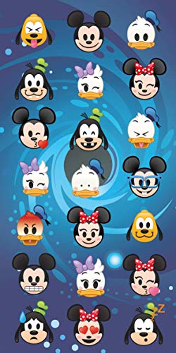 Disney - Toalla de Playa (100% algodón, 70 x 140 cm), algodón, Disney Emoji, 70 x 140 cm