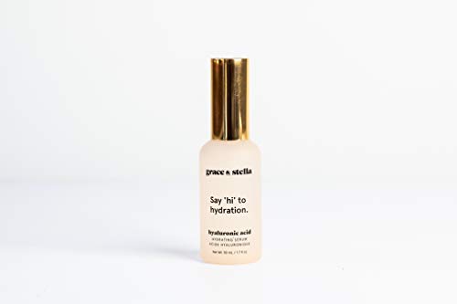 Dispensador de bomba de suero de ácido hialurónico (50 ml) para pieles hidratadas e hidratadas | Vegano, parabenos y sin crueldad, no grasoso | Antienvejecimiento y piel seca