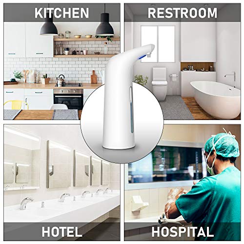 Dispensador de jabón automático, 400ML Dispensador de Jabón sin contacto, Dispensador de Jabón espuma eléctrico, Dispensador de Jabón sensor de movimiento inteligente para Baño,Cocina,Oficina,Hotel