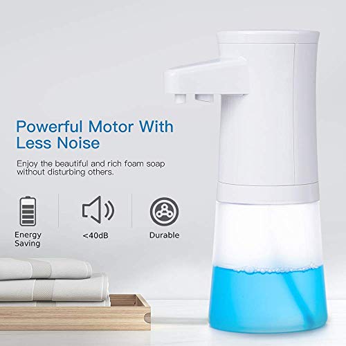 Dispensador de jabón de Espuma automático para el hogar TXVSO, Plato de Manos Libres, Espuma sin Contacto para baño y Cocina, Capacidad de 350 ml, tallarines como Burbujas, diseño Moderno y Elegante