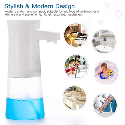 Dispensador de jabón de Espuma automático para el hogar TXVSO, Plato de Manos Libres, Espuma sin Contacto para baño y Cocina, Capacidad de 350 ml, tallarines como Burbujas, diseño Moderno y Elegante