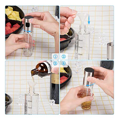 Dispensador de Pulverizador De Aceite iTrunk Incluso Rociando Pulverizador de Botella de Aceite Vidrio de Grado Alimenticio Recargable Botella de Rociador de Aceite de Oliva para Cocinar