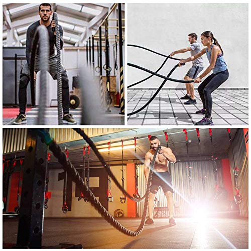Display4top Cuerda de Batalla Battle Rope - Ancho de 38mm Poly Dacron 9m / 12m / 15m Longitud Ejercicio Cuerdas de Undulación (38mm * 9m)