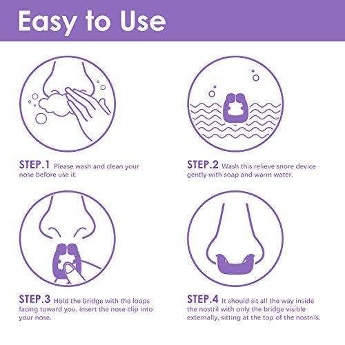 Dispositivos Antironquidos para Dormir, HOPEMATE H Dilatador Nasal, 5 Pcs Ronquidos Soluciones Clip Magnético de Silicona con Un Par de Tapones, para Mejora la Respiración