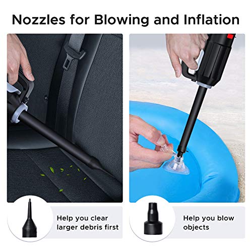 distianert Aspiradora de Mano 7Kpa, 120W Aspirador Mano Sin Cable Potente con Función de Soplado, Aspiradoras en Seco y Húmedo, 2500mAh, Filtro Lavable, Accesorio Completo para Oficina Hogar y Coche