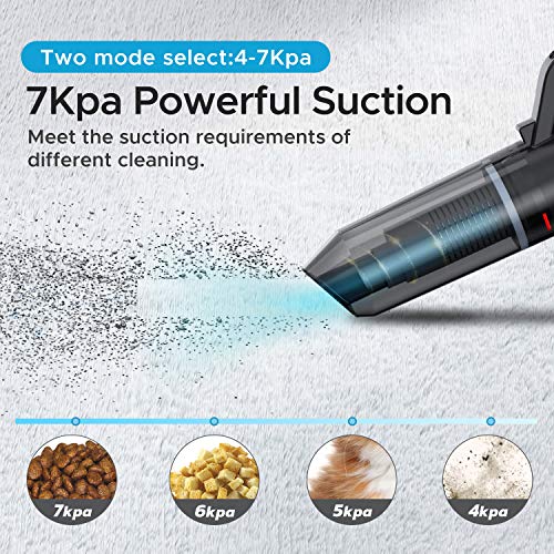 distianert Aspiradora de Mano 7Kpa, 120W Aspirador Mano Sin Cable Potente con Función de Soplado, Aspiradoras en Seco y Húmedo, 2500mAh, Filtro Lavable, Accesorio Completo para Oficina Hogar y Coche