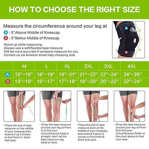 DISUPPO Rodillera Deportiva, Profesional Rodillera con Bisagras, Sujeción Ajustable de Velcro Apto para Deportistas Lesionados Esguinces, Artritis, Desgarros del Menisco, Lesiones Ligamentosas