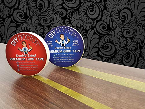 DIY Doctor - Cinta adhesiva extrafuerte y extraancha de doble cara para alfombras, rollo de 30 m de largo y 50 mm de ancho