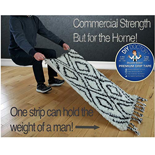 DIY Doctor - Cinta adhesiva extrafuerte y extraancha de doble cara para alfombras, rollo de 30 m de largo y 50 mm de ancho