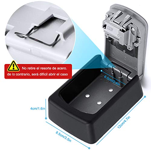 Diyife Caja Fuerte Para Llaves, [Versión Actualizada] [Montado En La pared] Llave combinada Caja De Bloqueo De Almacenamiento Seguro Para Hogar Garaje Escuela Repuesto Llaves De Casa.