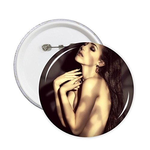 DIYthinker Maquillaje ahumado hermosa desnuda botón atractivo señora Girl pernos redondos Placa Ropa Decoración 5Pcs regalo XXL Multicolor