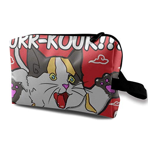 DJNGN Estuche de maquillaje Estuche de cosméticos Este es Purr Kour Cat Parkour Bolsa multifuncional de funcionamiento libre Kit de viaje Bolsa de almacenamiento