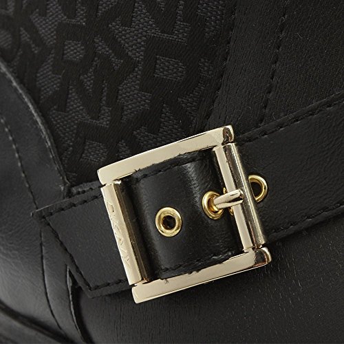 DKNY Bota De Motorista De Naomi Cuero Negro Patrimonio Logo 38.5 Black Leather