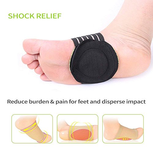Doact Arco Plantar Apoyo (2 piezas) Arco Cojines del Pie para Mujeres y Hombres Fascitis Plantar, Antepié Pads para Pies Planos Alivia el Dolor de Pies