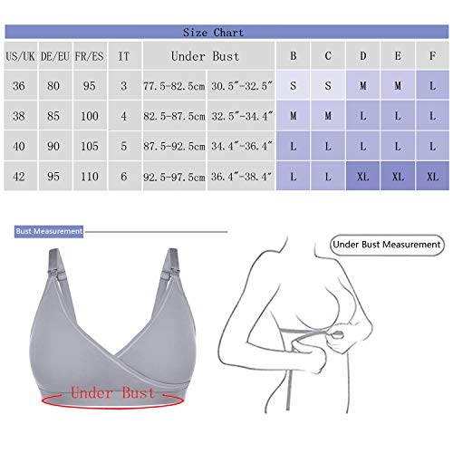 Doaraha Sujetadores de Lactancia Premamá para Mujer Sujetador de Maternidad Bra Bralette sin Costuras Sostén Embarazada con Almohadillas Prevención Derrames Removibles (Negro, XL)