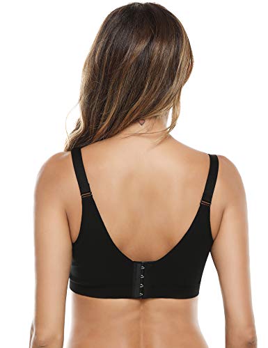 Doaraha Sujetadores de Lactancia Premamá para Mujer Sujetador de Maternidad Bra Bralette sin Costuras Sostén Embarazada con Almohadillas Prevención Derrames Removibles (Negro, XL)