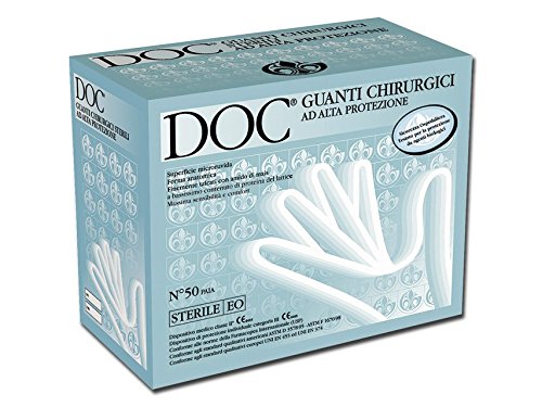 DOC - Guantes quirúrgicos estériles de látex, 7.5, 50 pares