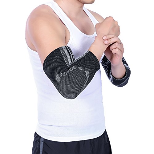 Doc Miller El Codo de la Manga 1 par la Ayuda del Apoyo para el Golf Codo de tenista Artritis Tendinitis Después del Ejercicio Aumenta la Circulación Alivia la Hinchazón X-Large Gris