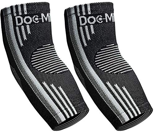 Doc Miller El Codo de la Manga 1 par la Ayuda del Apoyo para el Golf Codo de tenista Artritis Tendinitis Después del Ejercicio Aumenta la Circulación Alivia la Hinchazón X-Large Gris