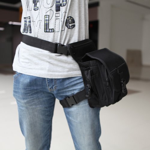 Docooler motocicleta funda exterior Bike Cycling Muslo Pack Cinturón Tactical Funda multiusos, negro