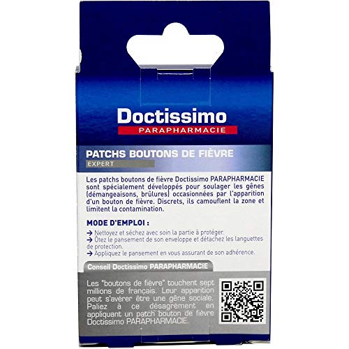 DOCTISSIMO - Parche invisible contra el herpes, anti-úlceras, labio piel de la cara, 15 parches