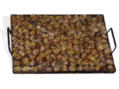 DOJA Barcelona | Lata de Hierro para Caracoles o Arroz al Cuadrado | Dimensiones: 22x22 | Cargols a la llauna Arroz a la llauna | Bandeja pequeña para ración Individual