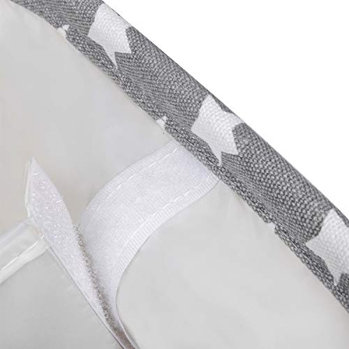 DOKEHOM Organizador de pañales para bebé, Organizador de pañales Multifuncional, Cesta de Almacenamiento de pañales con Compartimentos extraíbles (Gris Star, L)