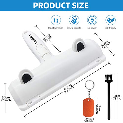 Dokkita Quitapelos y Rodillos para Mascotas, Cepillo de Limpieza Removedor de Pelaje para Perro y Gato + 4 Etiquetas de Identificación de Mascotas, Mágico Depilación Eliminador de Pelo para Animales