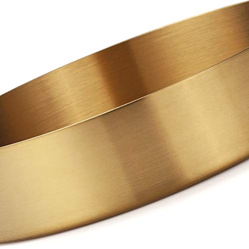 DOKOT Bandejas Metal Doradas Decorativa para Platos Organizador Redondo de Acero Inoxidable para Joyas y Maquillaje Cosméticos 14 cm