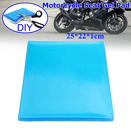 Domeilleur - Almohadillas de gel para asiento de motocicleta, accesorios de amortiguación, cojín para asiento de motocicleta, 25*25*1cm