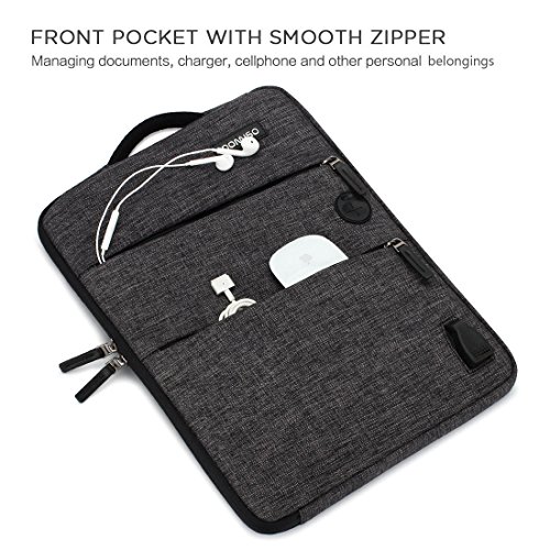 DOMISO 13-13,3 Pulgadas Funda Protectora con Puerto de Carga USB 3ways Bolso Bandolera para Ordenador Portátil / Tablet / Apple MacBook Pro Retina / Asus / HP / Lenovo / Primux / Acer / MSI , Negro