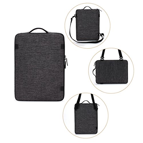 DOMISO 13-13,3 Pulgadas Funda Protectora con Puerto de Carga USB 3ways Bolso Bandolera para Ordenador Portátil / Tablet / Apple MacBook Pro Retina / Asus / HP / Lenovo / Primux / Acer / MSI , Negro