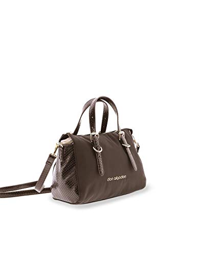 Don Algodon Bolso Bowling Nylon Elevated, Café, 31x19x15 cm