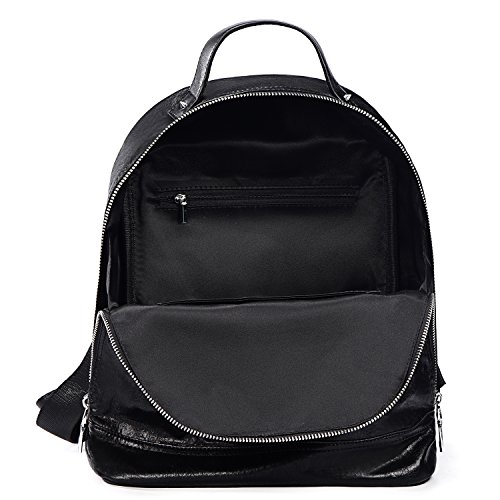 DonDon Mujeres Mochila de Piel PU con Remaches Estrella Negro