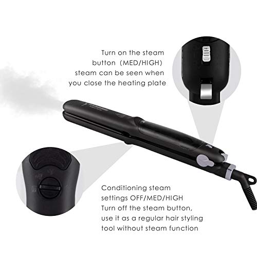 Dorisilk Plancha de Pelo Vapor Profesional con Revestimiento de Cerámica Turmalina, Iónica, 6 Ajustes de Temperatura de 150 a 235ºC