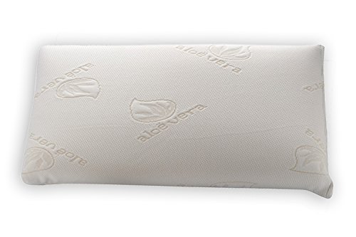 Dormio - Almohada viscoelástica con perfecta adaptabilidad al cuello, Tejido Aloe Vera, Termorregulable, Blanco, 105 cm