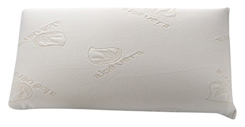 Dormio - Almohada viscoelástica con perfecta adaptabilidad al cuello, Tejido Aloe Vera, Termorregulable, Blanco, 75 cm