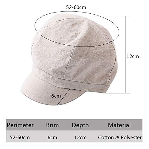 DORRISO Moda Gorra Boina Mujer Primavera Otoño Invierno Viajar Vacaciones Compras Ocio Beret Gorra de Boina 52CM-60CM Ajustable