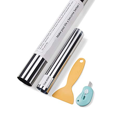 DORURE Vinilo Ventana Cristal Protector Solar Lámina Privacidad de Una Manera Espejo Película Adhesiva de Gran Reflexión Anti 99% UV Mejor Control de Calor Fácil (76_x_310_cm)