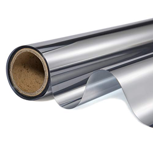 DORURE Vinilo Ventana Cristal Protector Solar Lámina Privacidad de Una Manera Espejo Película Adhesiva de Gran Reflexión Anti 99% UV Mejor Control de Calor Fácil (76_x_310_cm)