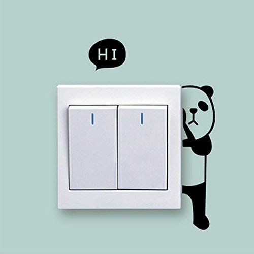 Dosige 4 PCS Conjunto Gato y Panda Interruptor de Luz Cambiar Coche Pegatinas de Ventana Pared Creativo Pet Extraíble Pegatinas Vinilo Decal Murales para Cocina Sala de Estar