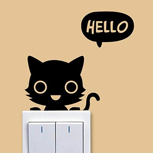 Dosige 4 PCS Conjunto Gato y Panda Interruptor de Luz Cambiar Coche Pegatinas de Ventana Pared Creativo Pet Extraíble Pegatinas Vinilo Decal Murales para Cocina Sala de Estar