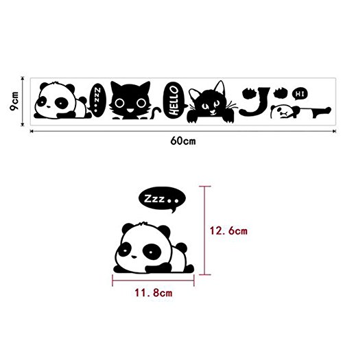 Dosige 4 PCS Conjunto Gato y Panda Interruptor de Luz Cambiar Coche Pegatinas de Ventana Pared Creativo Pet Extraíble Pegatinas Vinilo Decal Murales para Cocina Sala de Estar
