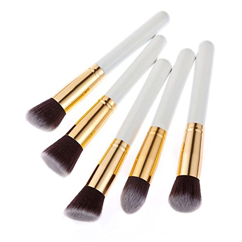 Dosige Pro Pinceles de Maquillaje 10 pcs/Set Eye Shadow Base ceja Lip Brush Herramienta Pinceles de Maquillaje la fundación de los cosméticos Esencial(Blanco)