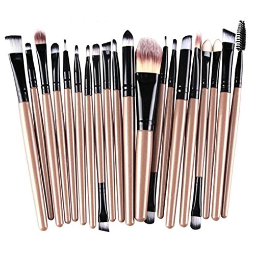 Dosige Pro Pinceles de Maquillaje 20 PCs/Sets Eye Shadow Base ceja Lip Brush Herramienta Pinceles de Maquillaje la fundación de los cosméticos Esencial(Rosa)