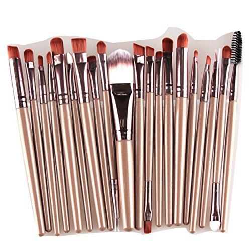 Dosige Pro Pinceles de Maquillaje 20 PCs/Sets Eye Shadow Base ceja Lip Brush Herramienta Pinceles de Maquillaje la fundación de los cosméticos Esencial(Rosa)