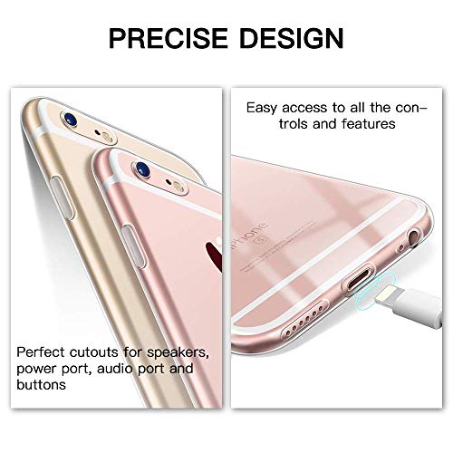DOSMUNG Funda para iPhone 6 iPhone 6s, Ultra Fina Suave TPU Gel Carcasa, Anti- Choques, Anti- Arañazos, Protección a Bordes y Cámara, Carcasa para iPhone 6/6s - Transparente