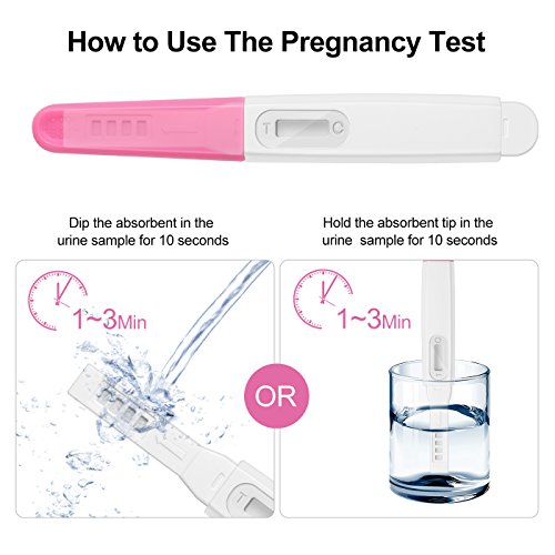 dothnix Test de embarazo Prueba de Embarazo Resultado Rapido Formato Economico,25mIU / ml (rosa,3pc)