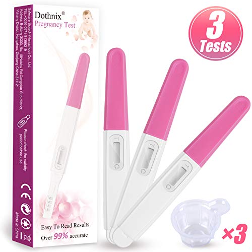 dothnix Test de embarazo Prueba de Embarazo Resultado Rapido Formato Economico,25mIU / ml (rosa,3pc)